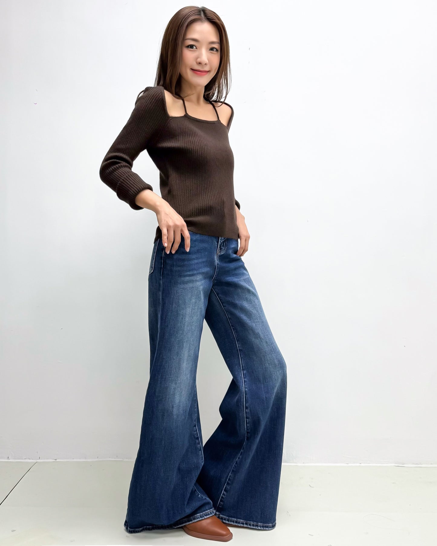 washed blue denim flare jeans *pre-order*