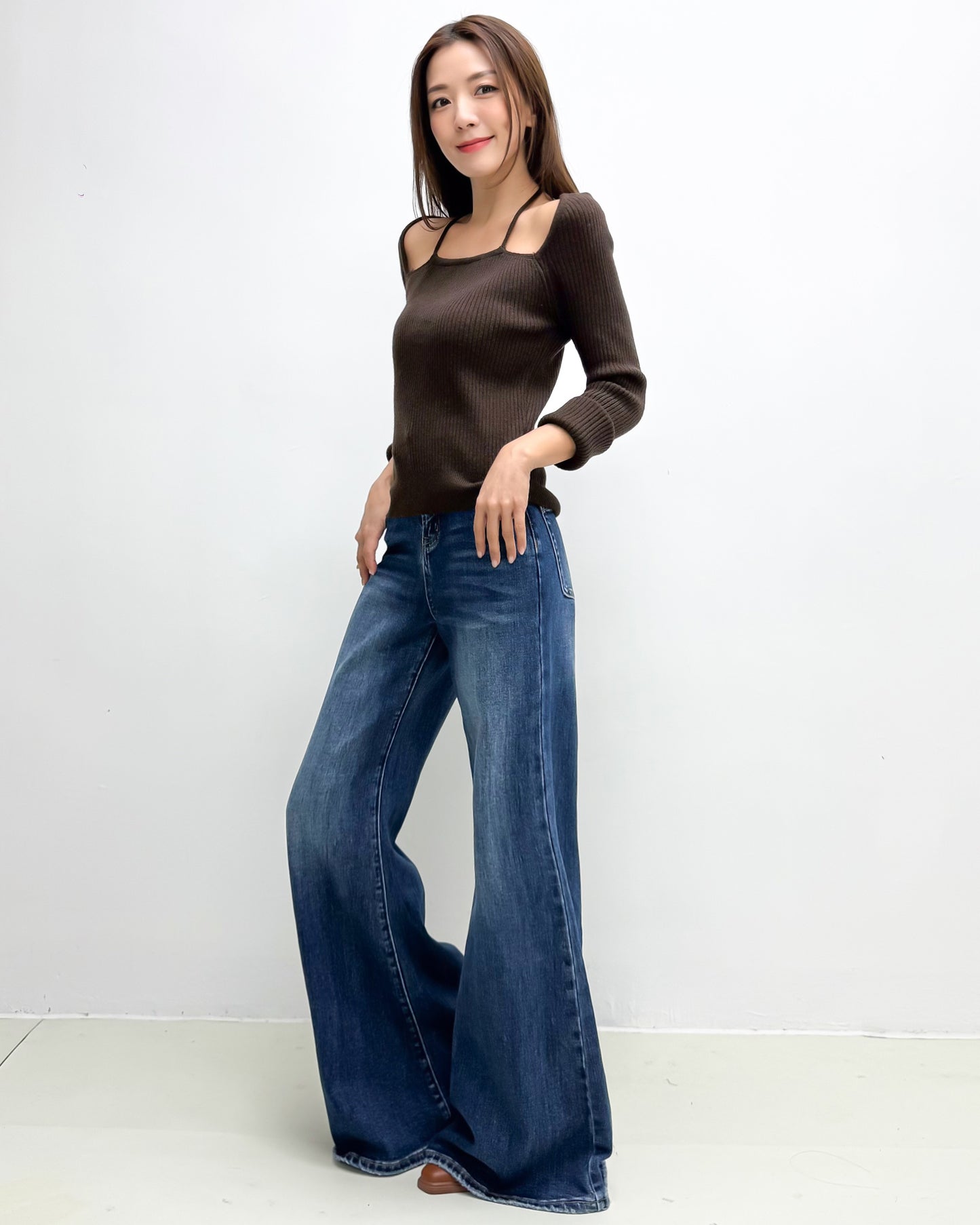 washed blue denim flare jeans *pre-order*