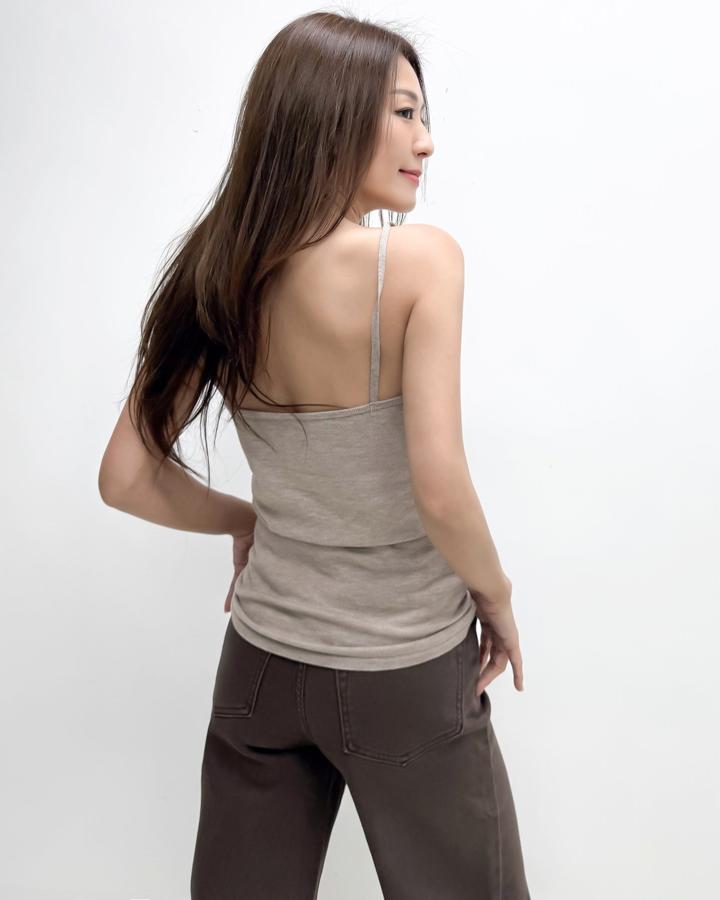 beige lace knitted vest