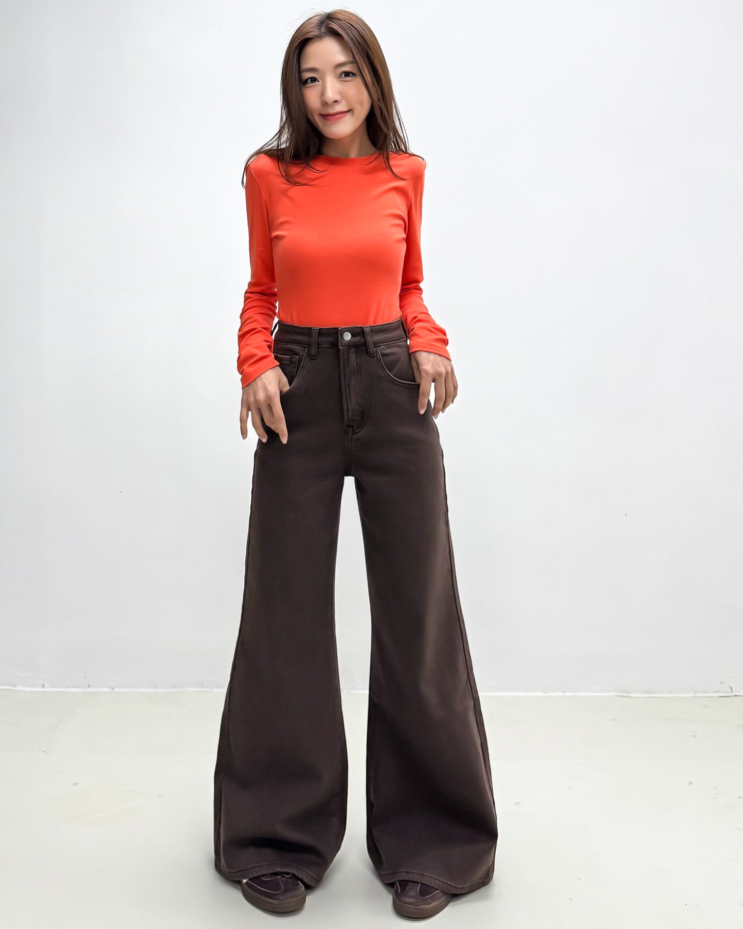 brown denim flare jeans *pre-order*