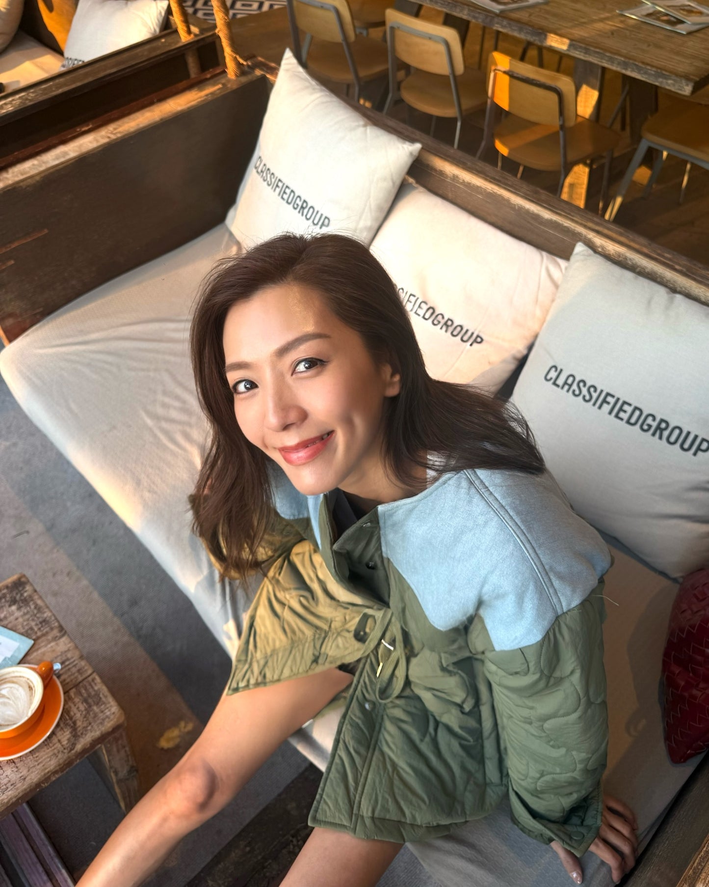 green w/ denim quilted jacket *pre-order*