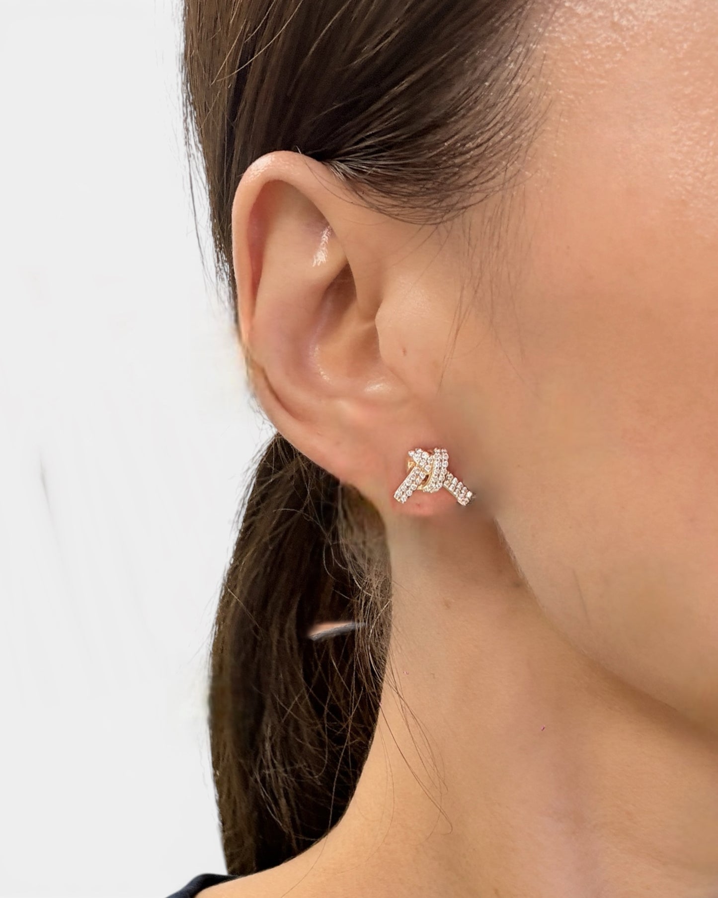 GAL knot lab-grown diamond earrings