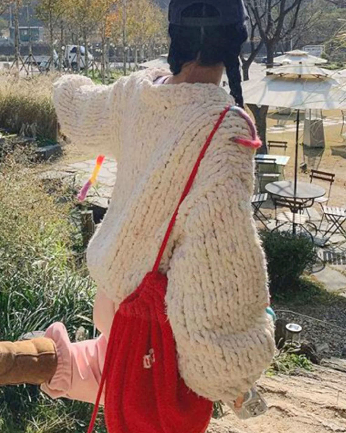 ivory w/ colours ropes knitted cardigan