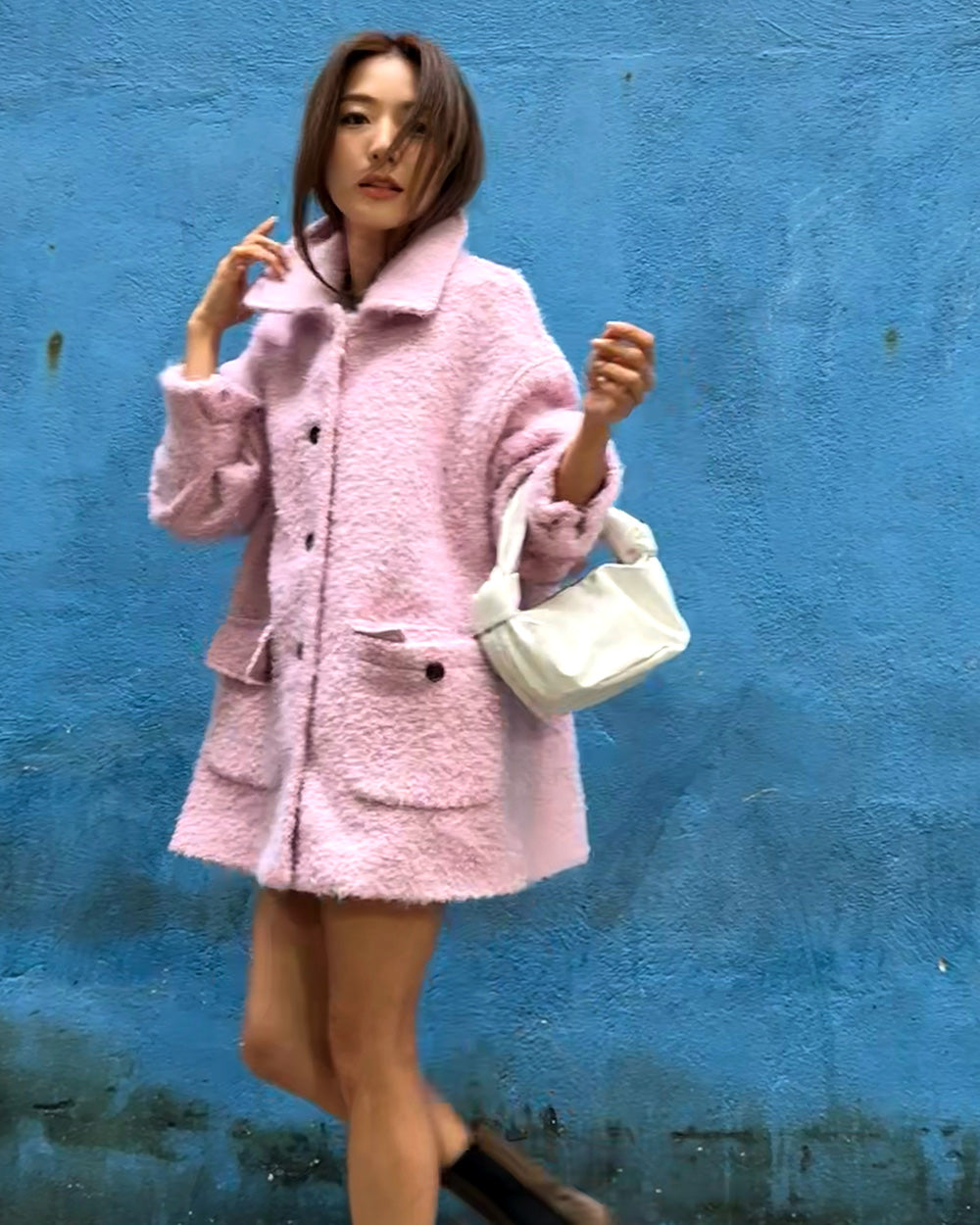 pink boucle jacket