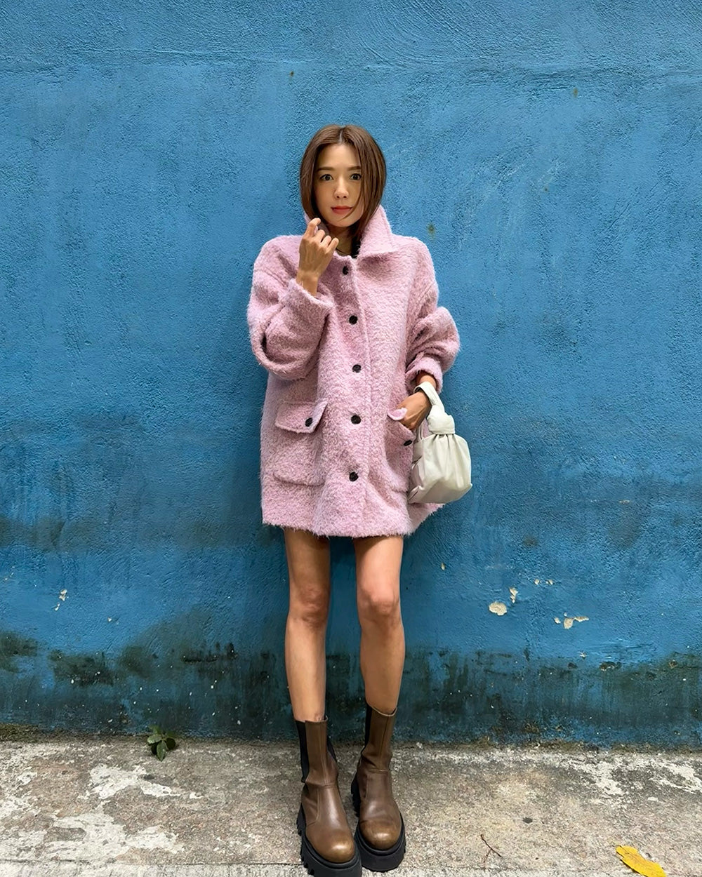 pink boucle jacket