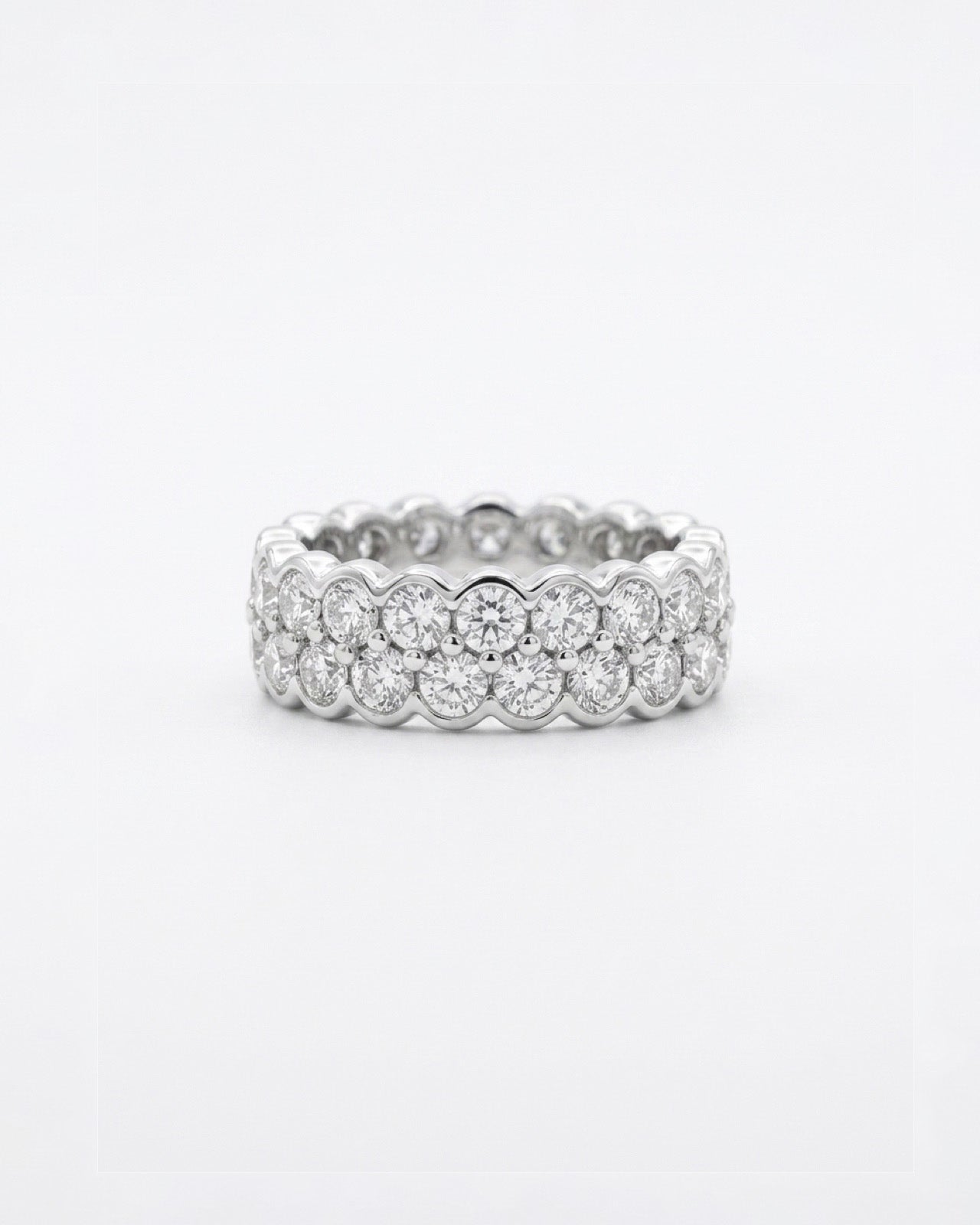 double roll band eternity 925 silver ring