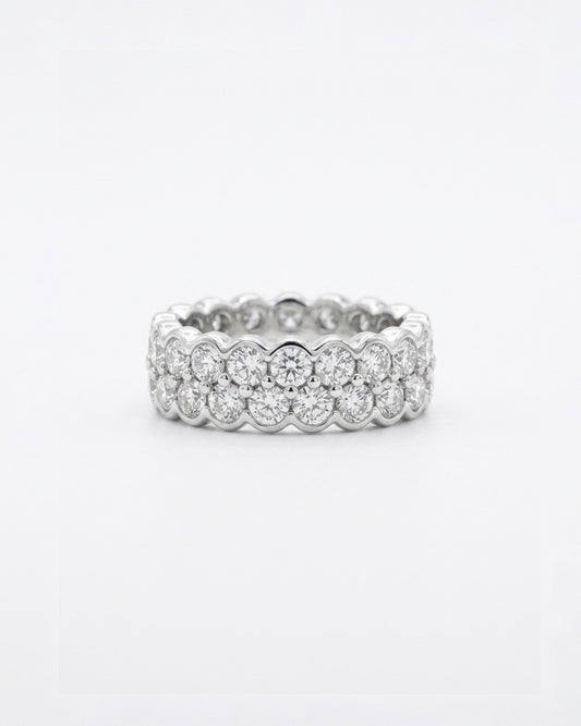 double roll band eternity 925 silver ring