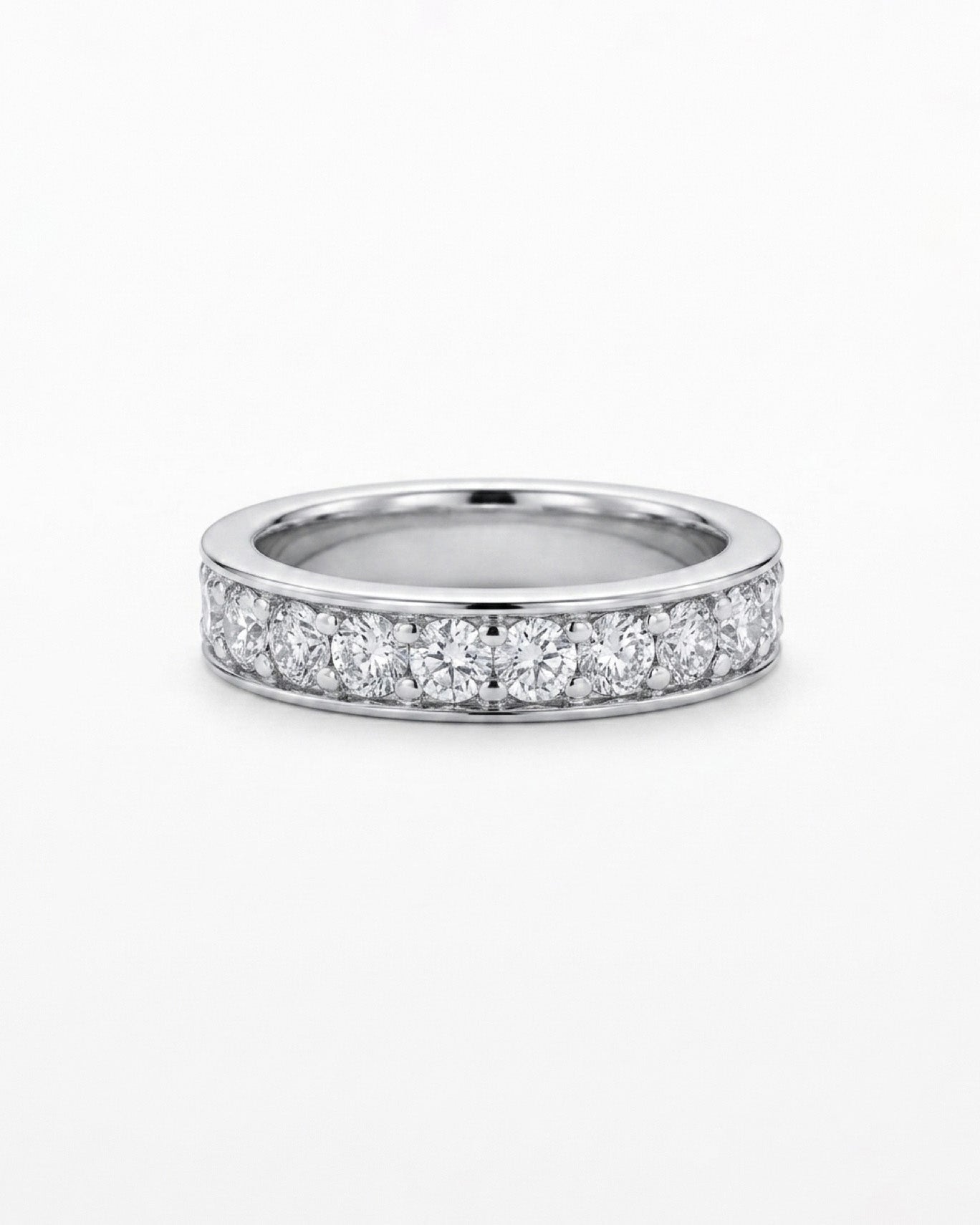 0.07ct half eternity 925 silver ring