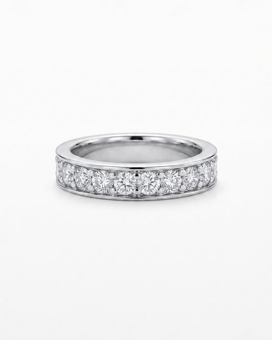 0.07ct half eternity 925 silver ring