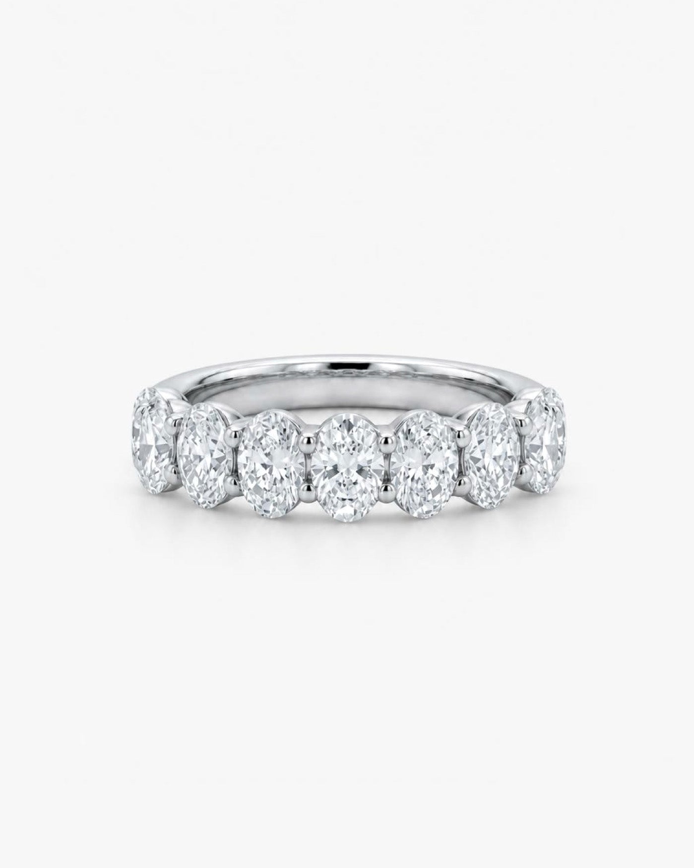 0.35ct 7-stone oval half eternity 925 silver ring