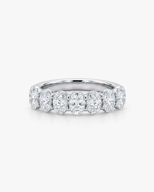 0.35ct 7-stone oval half eternity 925 silver ring