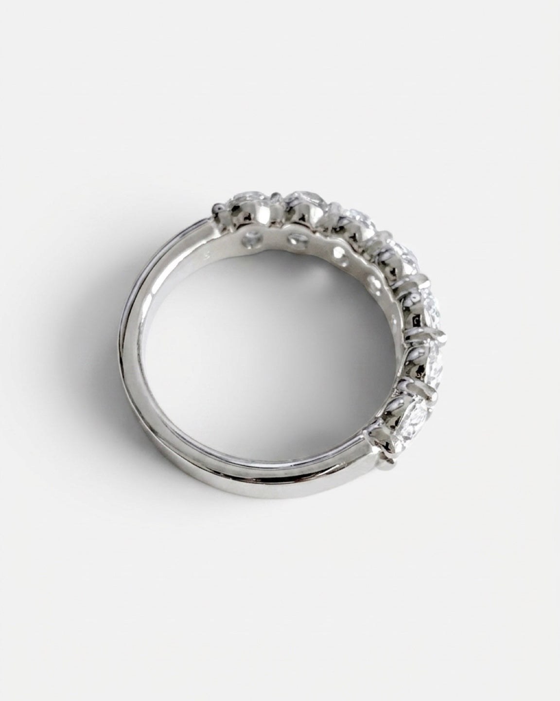 0.35ct 7-stone oval half eternity 925 silver ring