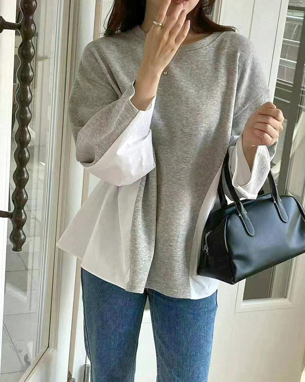 grey w/ ivory shirt sweatshirt *pre-order*