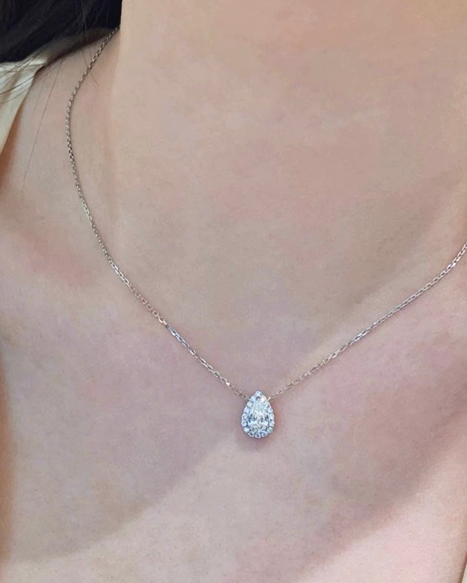 ASM pear w/ illusion lab-grown diamond necklace *pre-order*