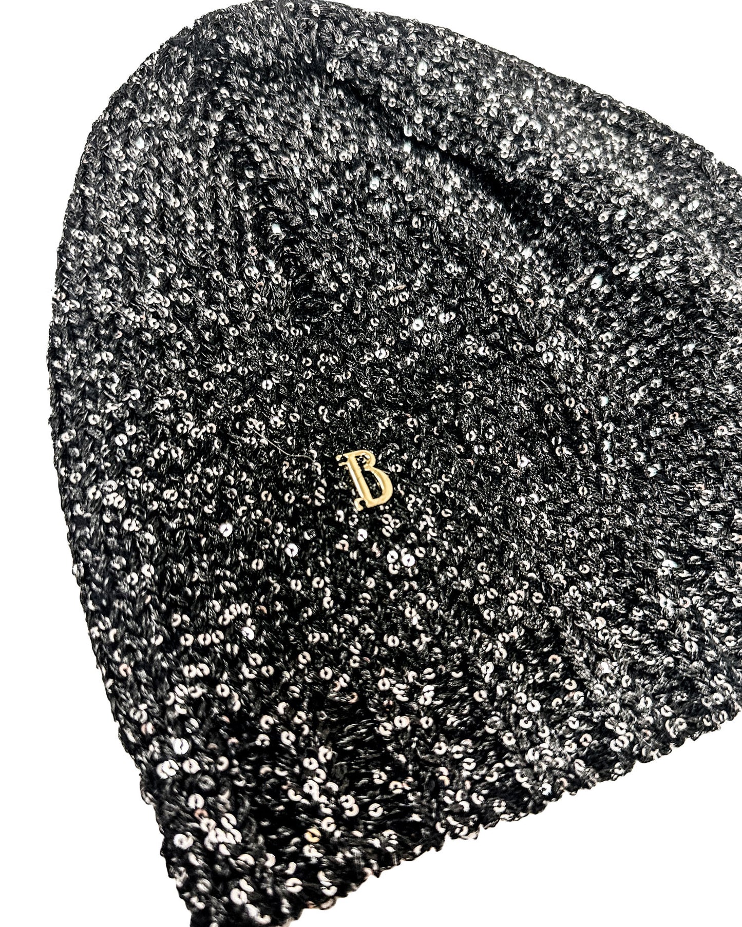 black luxe beads knitted beanie *pre-order*