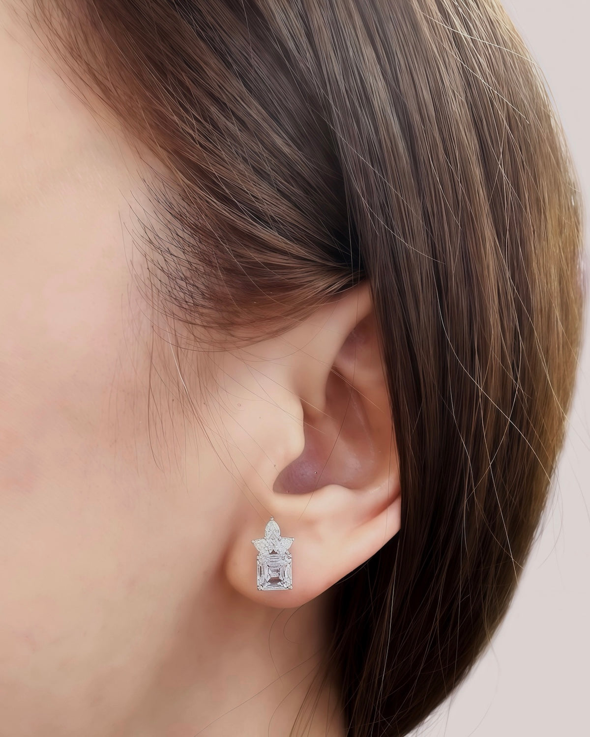 GAL geometric lab-grown diamond earrings