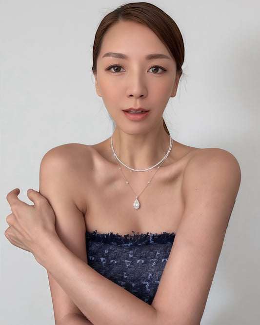 GAL 3ct pear drop bezel lab-grown diamond necklace *pre-order*