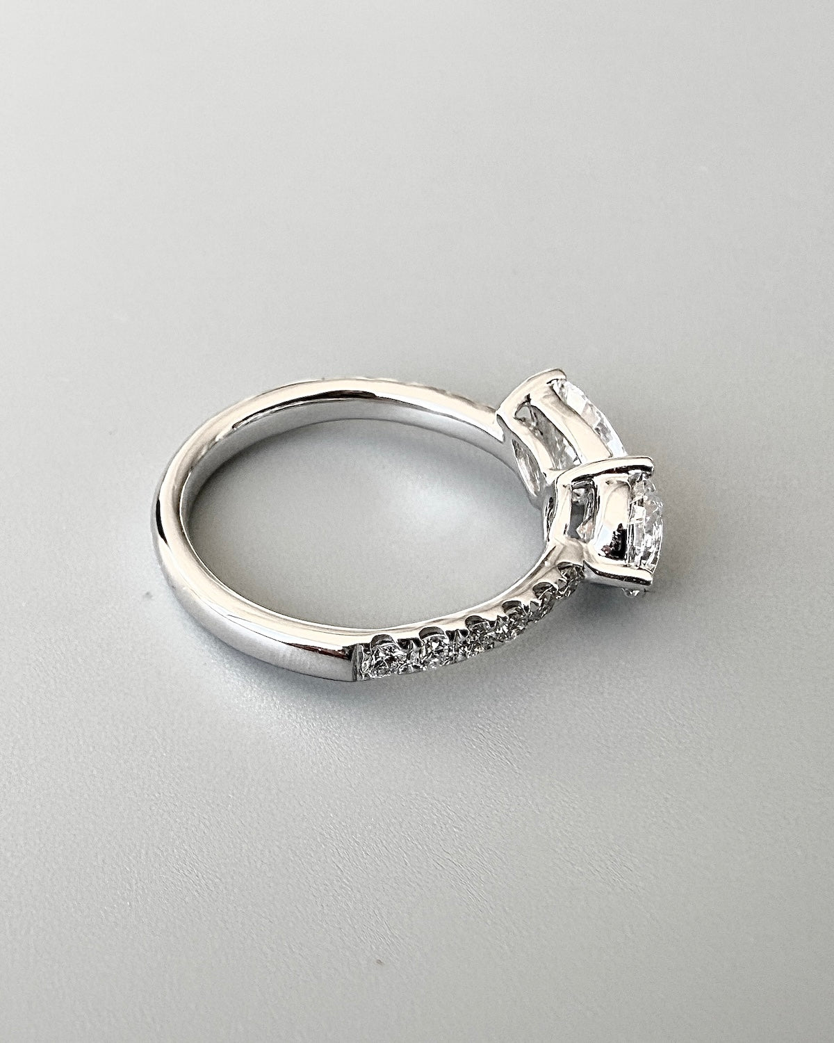 GAL 1.3ctw pear & round halo lab-grown diamond alloy ring