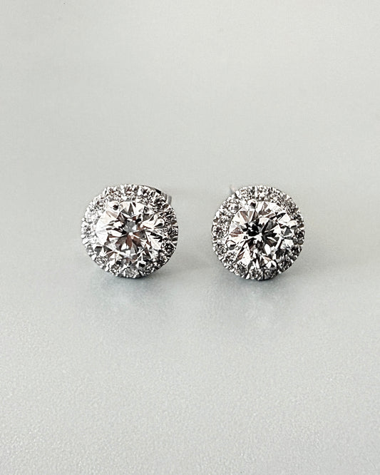 GAL 1ct round halo lab-grown diamond studded earrings *pre-order*