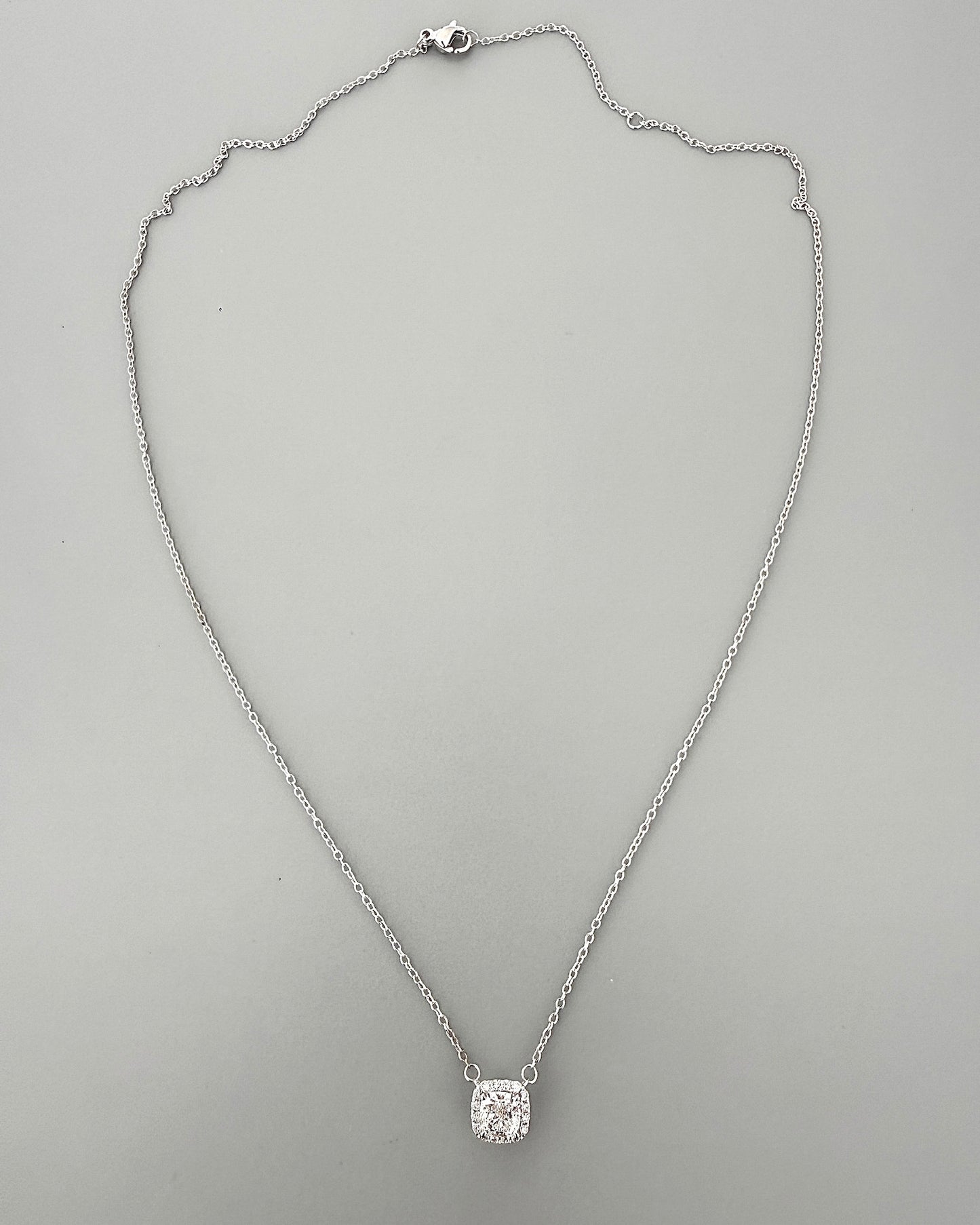 GAL 0.8ct cushion halo lab-grown diamond necklace  *pre-order*