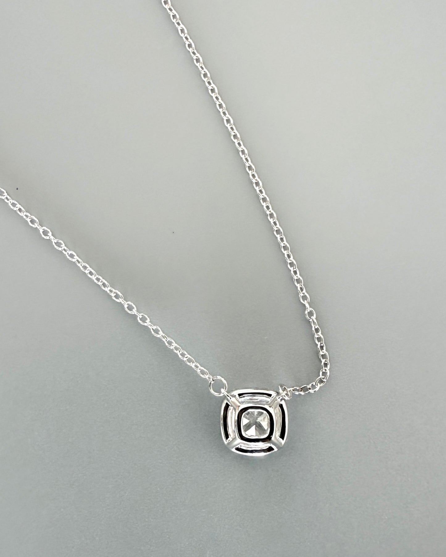 GAL 0.8ct cushion halo lab-grown diamond necklace  *pre-order*