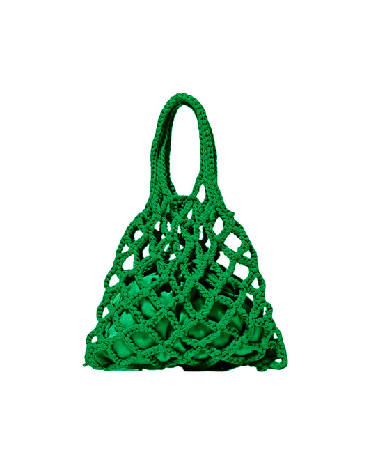 green knitted net bag w/ pouch *pre-order*