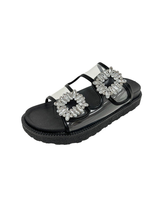 black diamonds buckles PVC strappy sandals *pre-order*