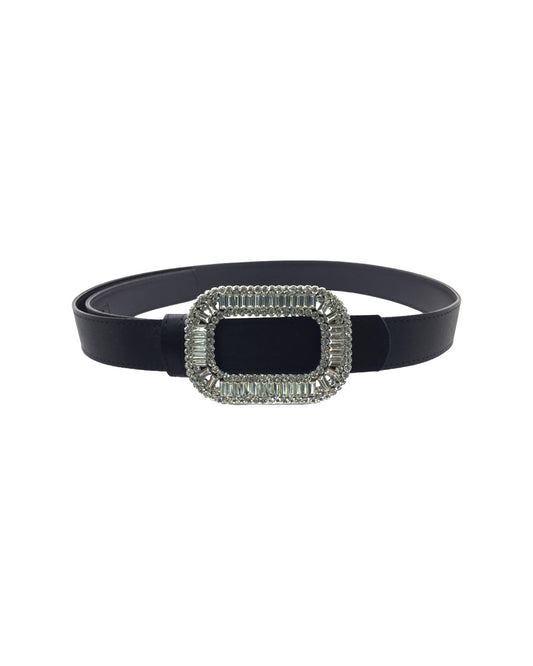 black satin diamond buckle belt *pre-order*
