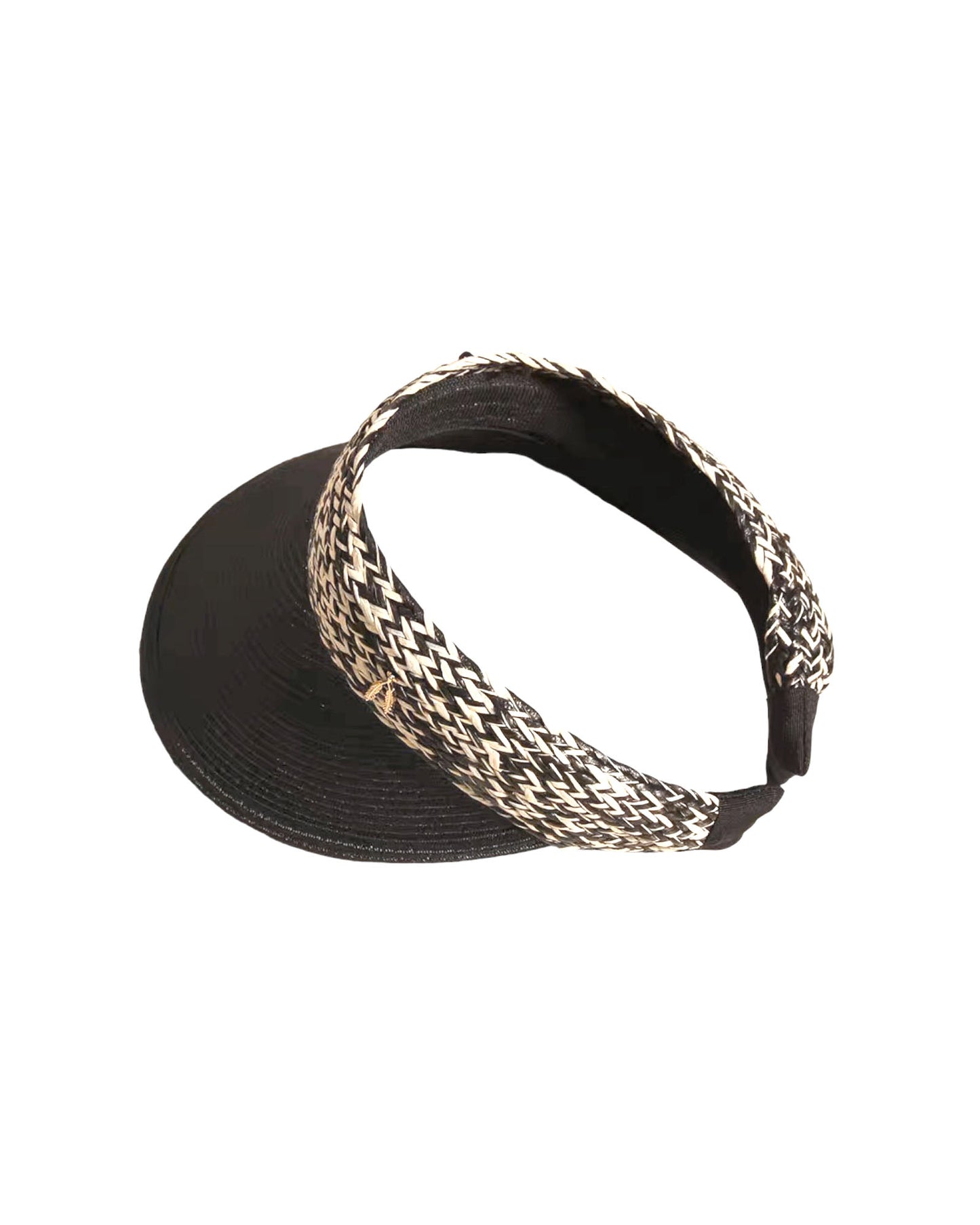 black straw w/ tweed visor hat *pre-order*