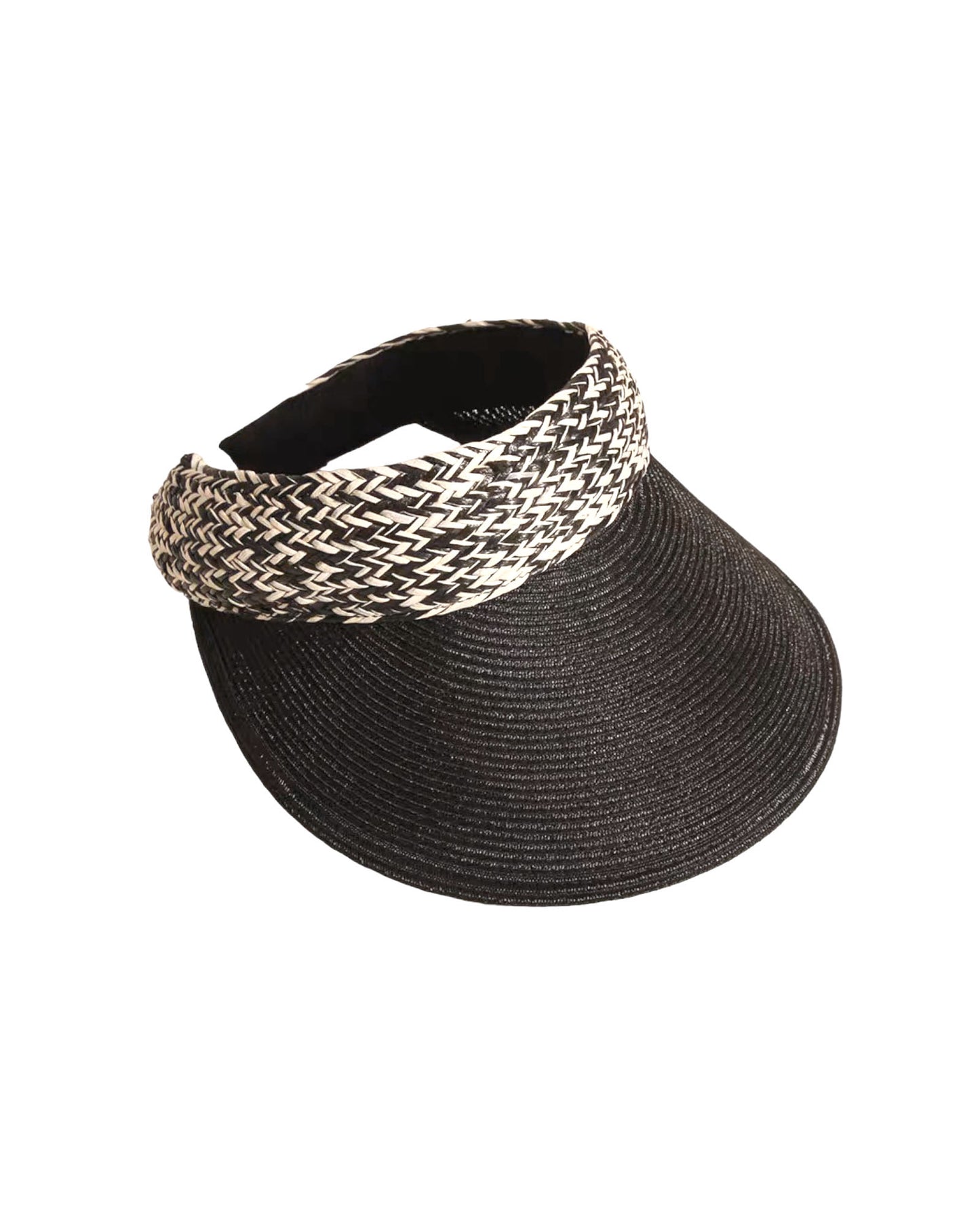 black straw w/ tweed visor hat *pre-order*