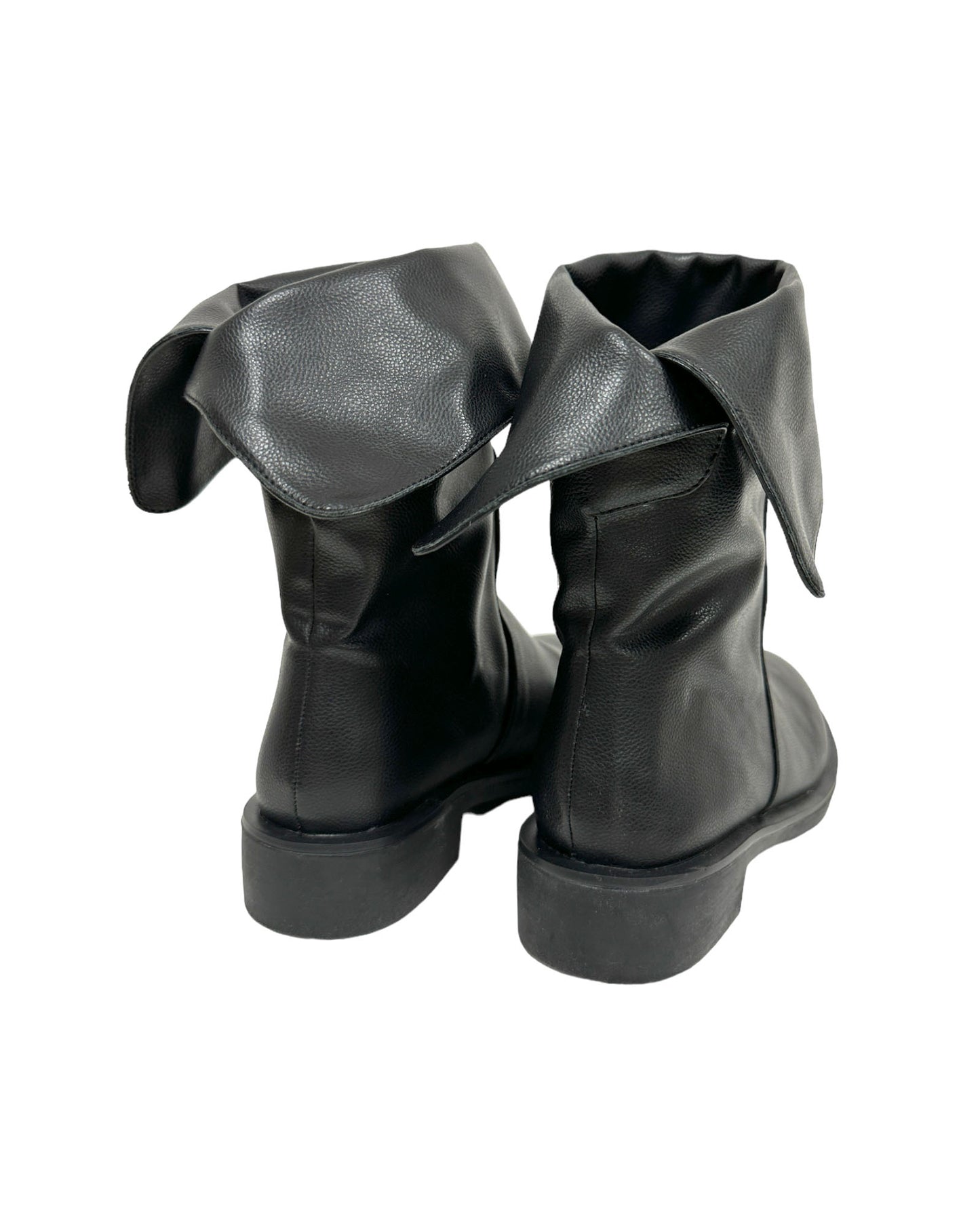 black leather fold over boots *pre-order*