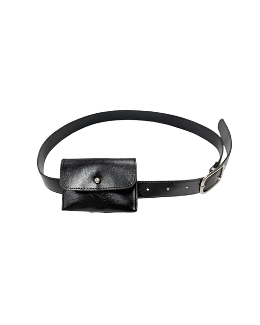 black pu leather pocket belt