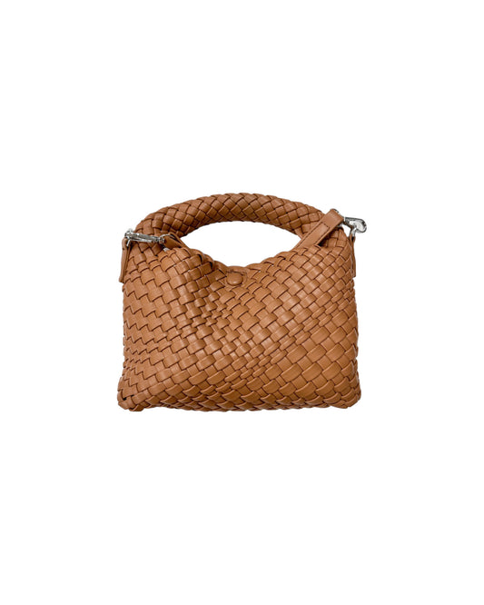 beige pu leather weave handle bag *pre-order*