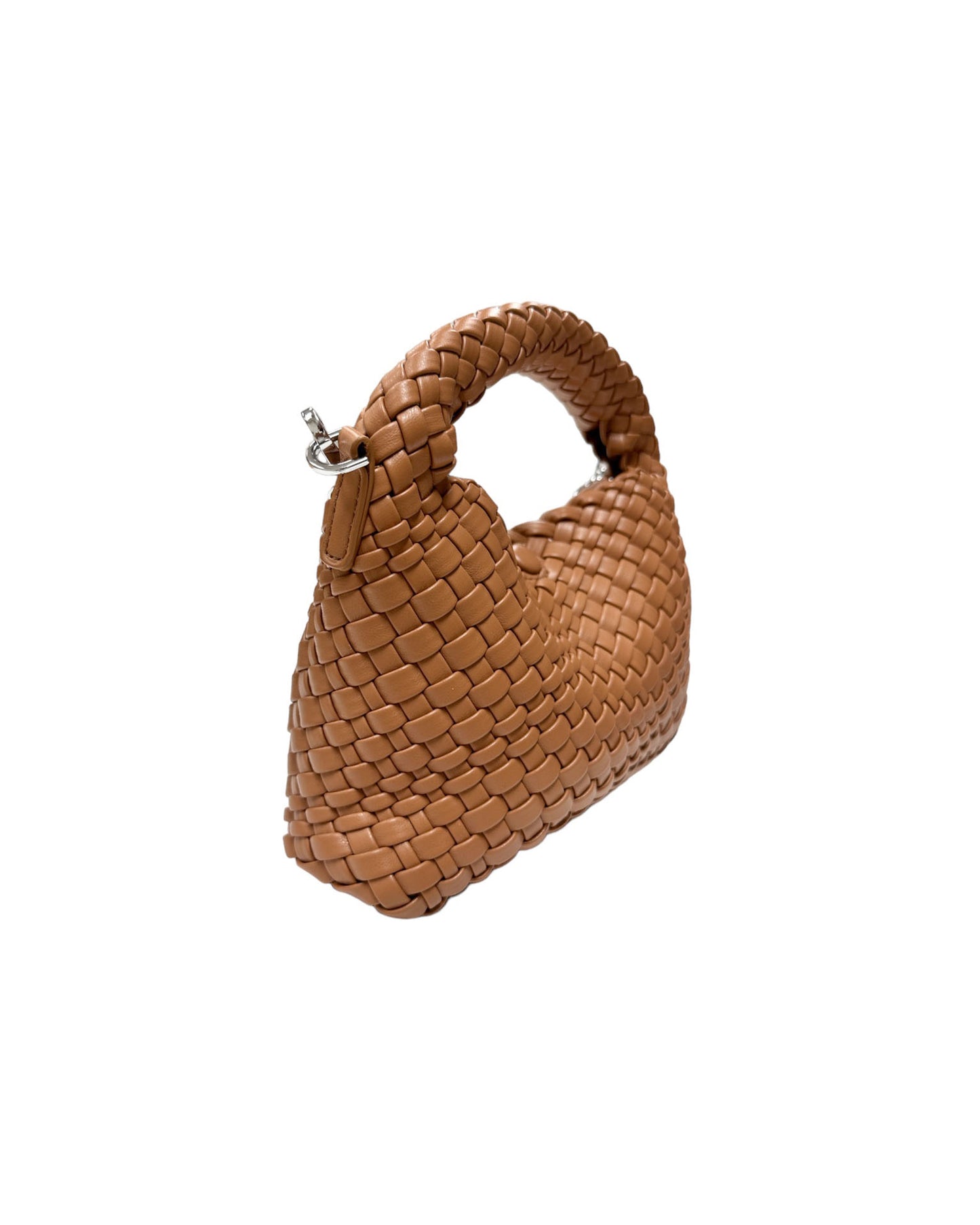 beige pu leather weave handle bag *pre-order*