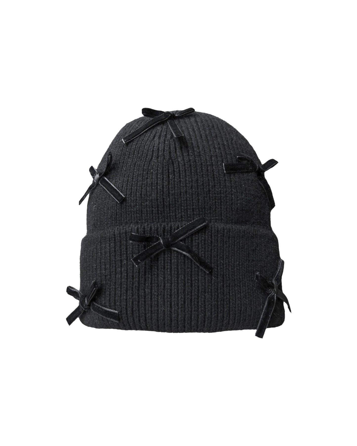 black bows knitted beanie *pre-order*