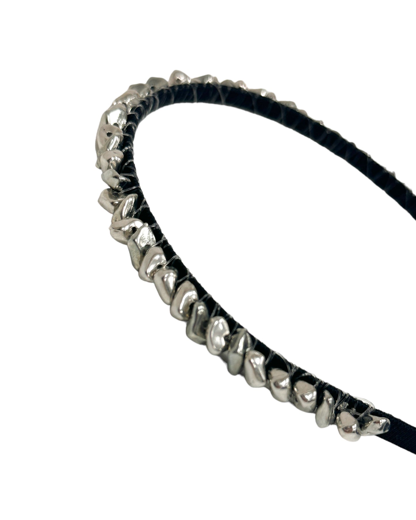 silver beads headband