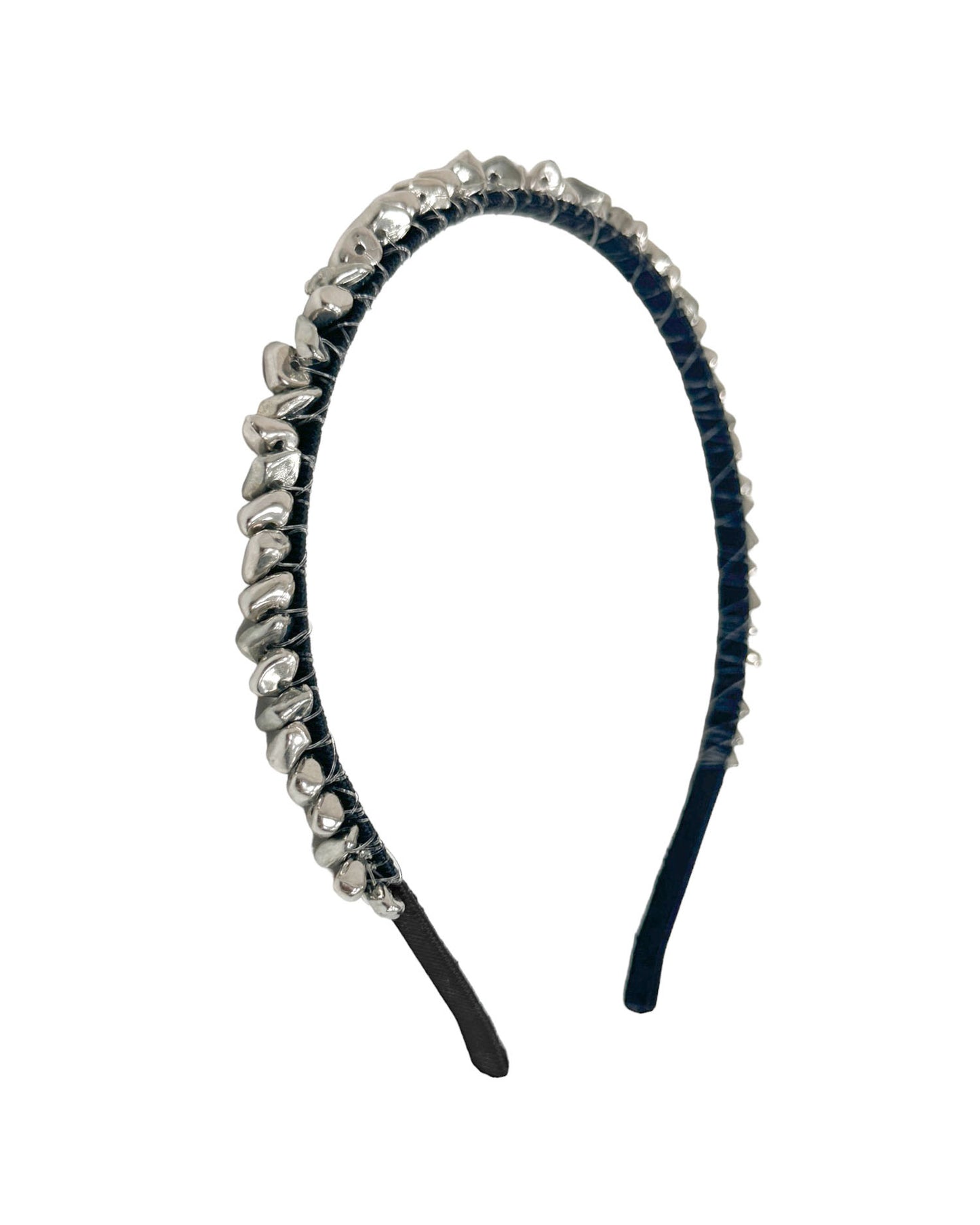 silver beads headband