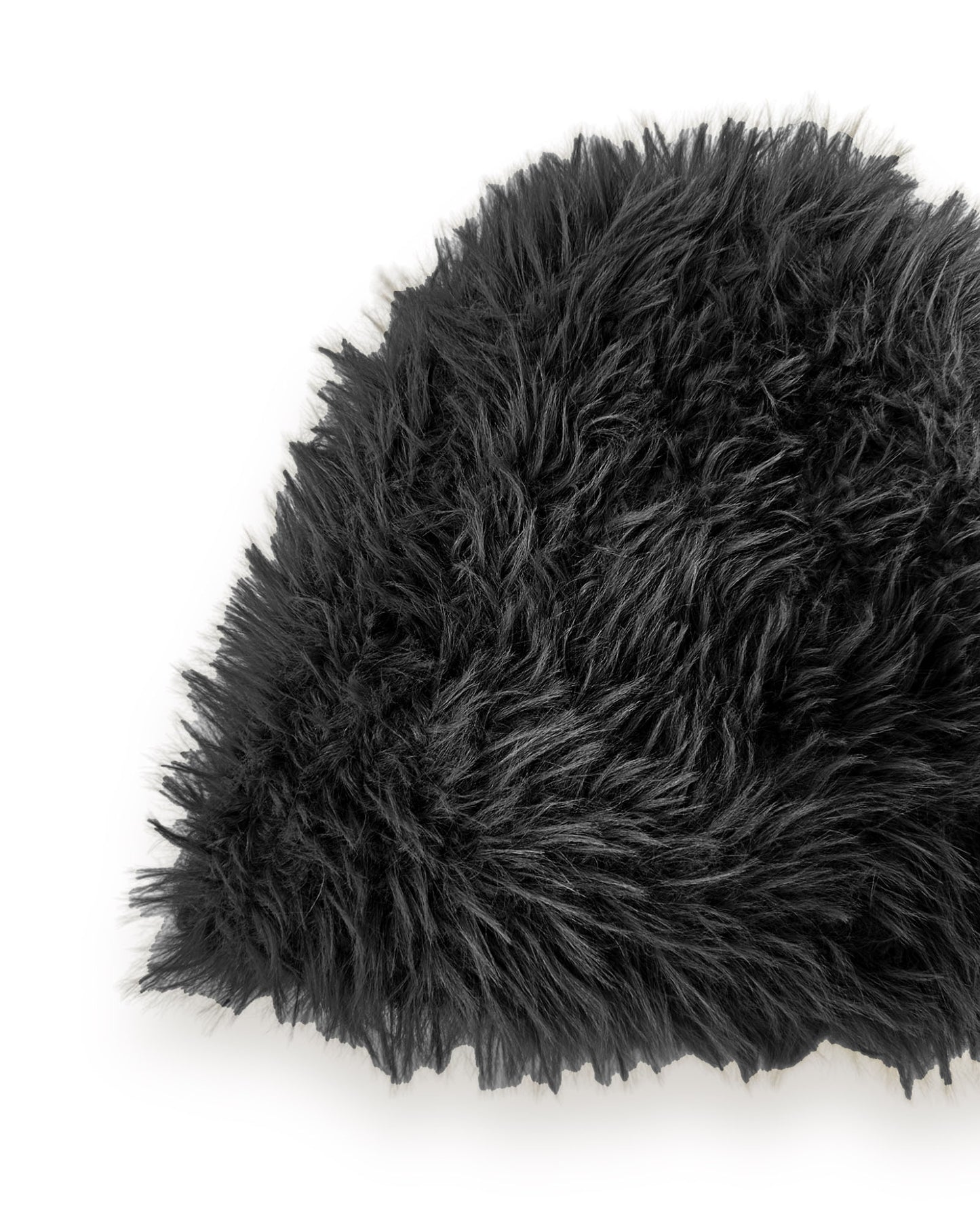 black fluffy knitted beanie