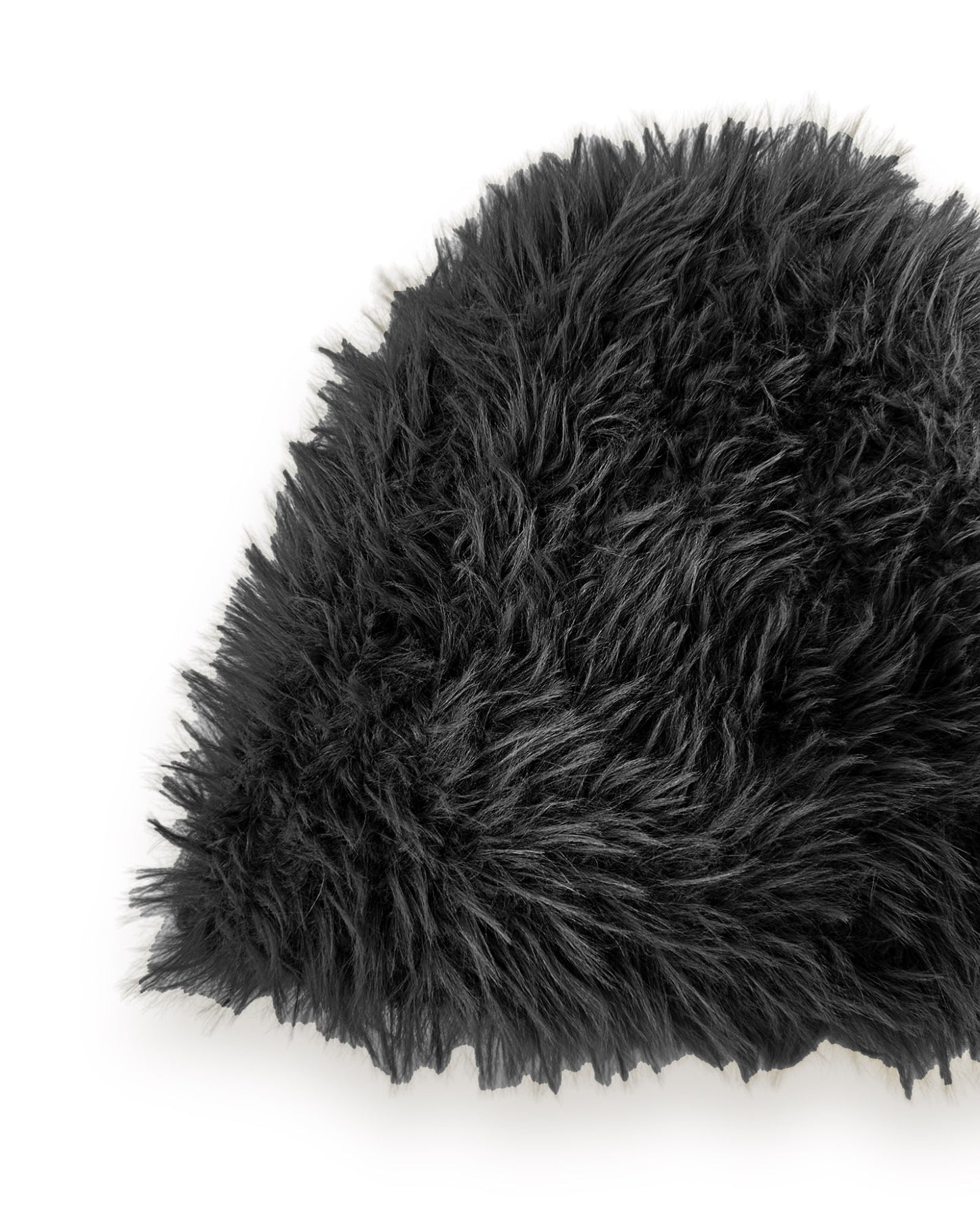 黑色蓬鬆針織毛線帽