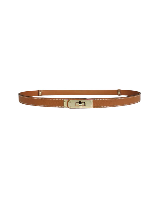 brown PU leather w/ gold buckle belt *pre-order*