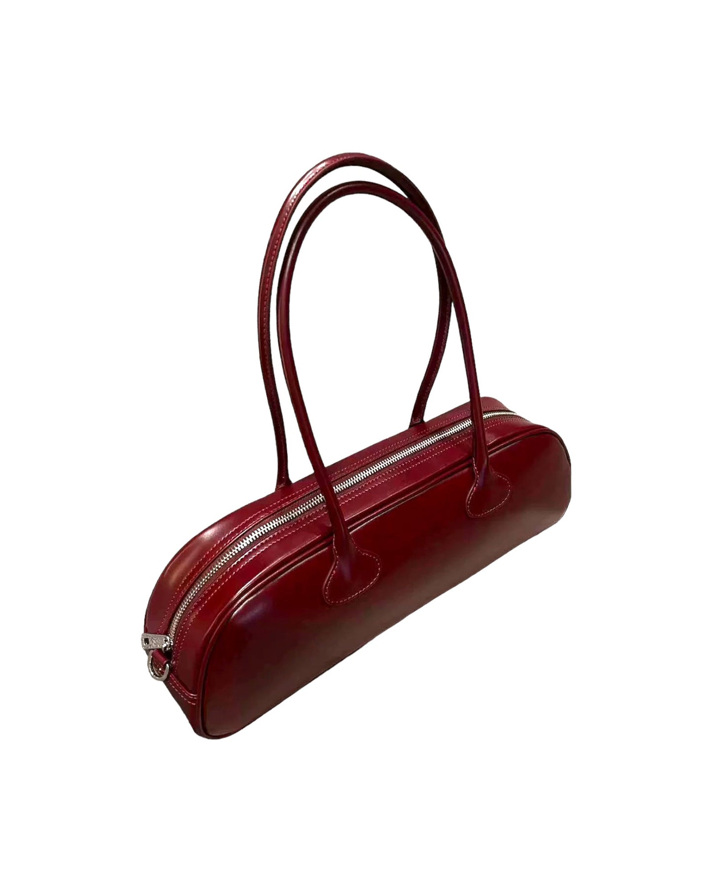 burgundy PU leather long shoulder bag *pre-order*