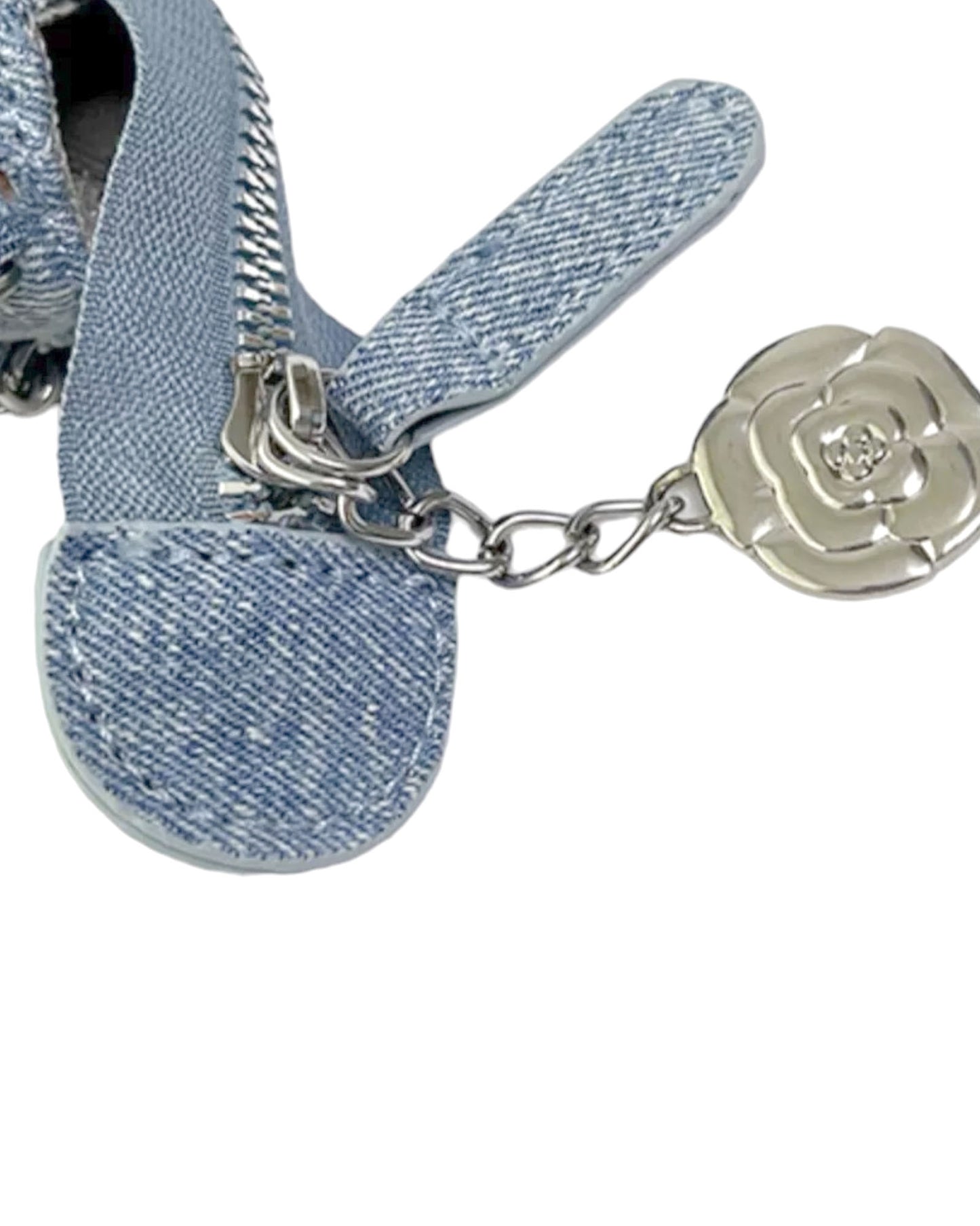 denim quilted silver chain strap handbag *pre-order*