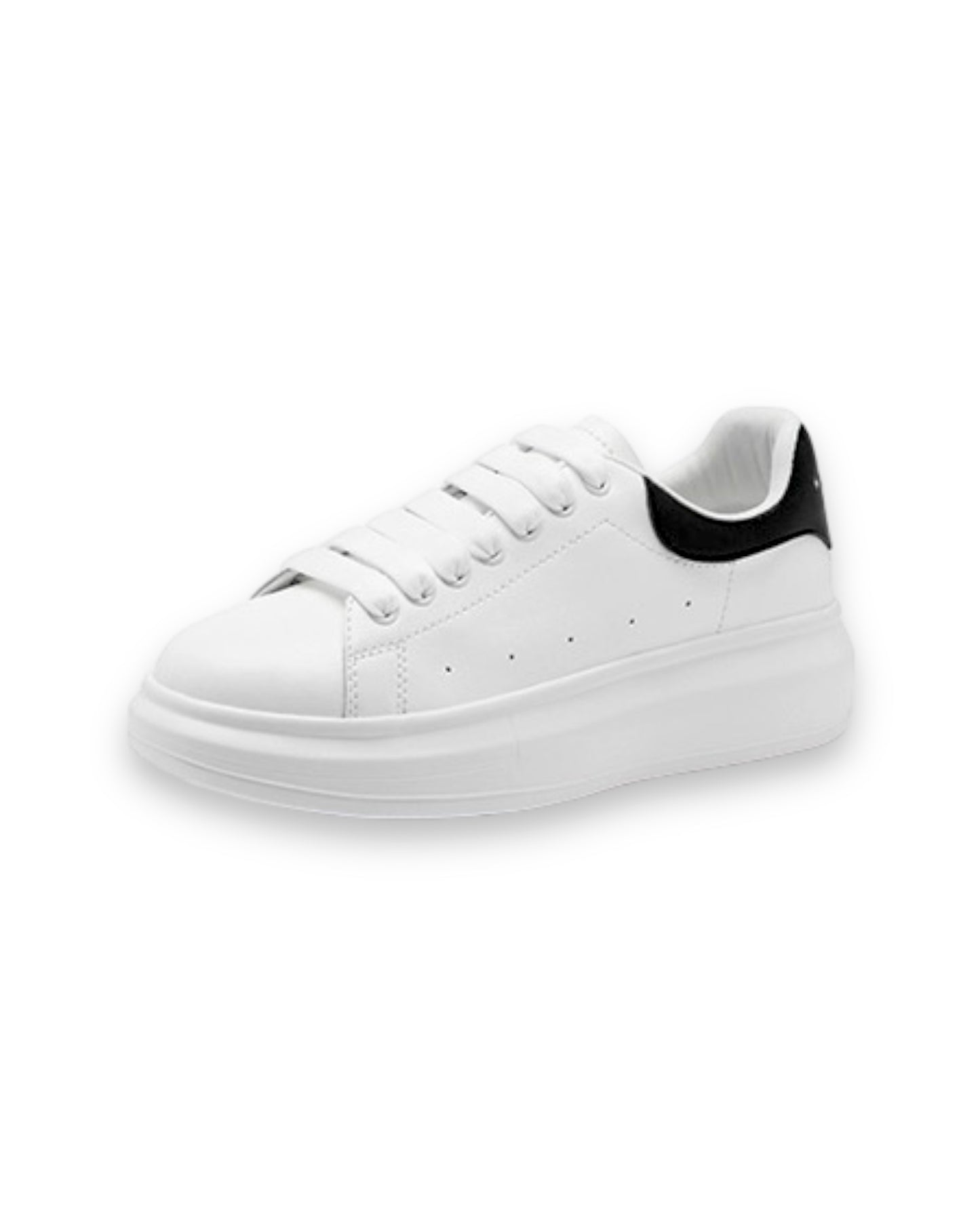 ivory & black PU leather flatform sneakers *pre-order*