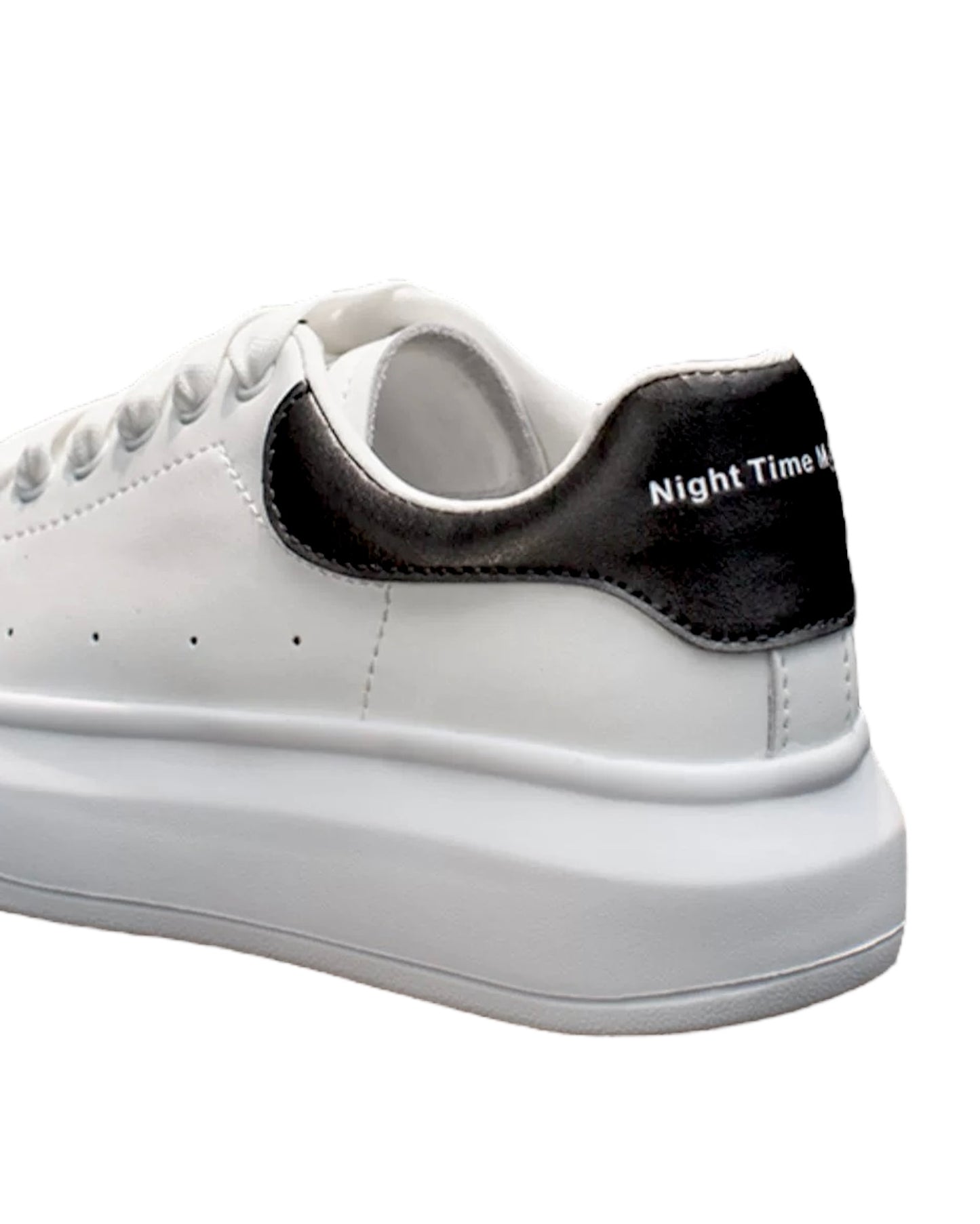 ivory & black PU leather flatform sneakers *pre-order*