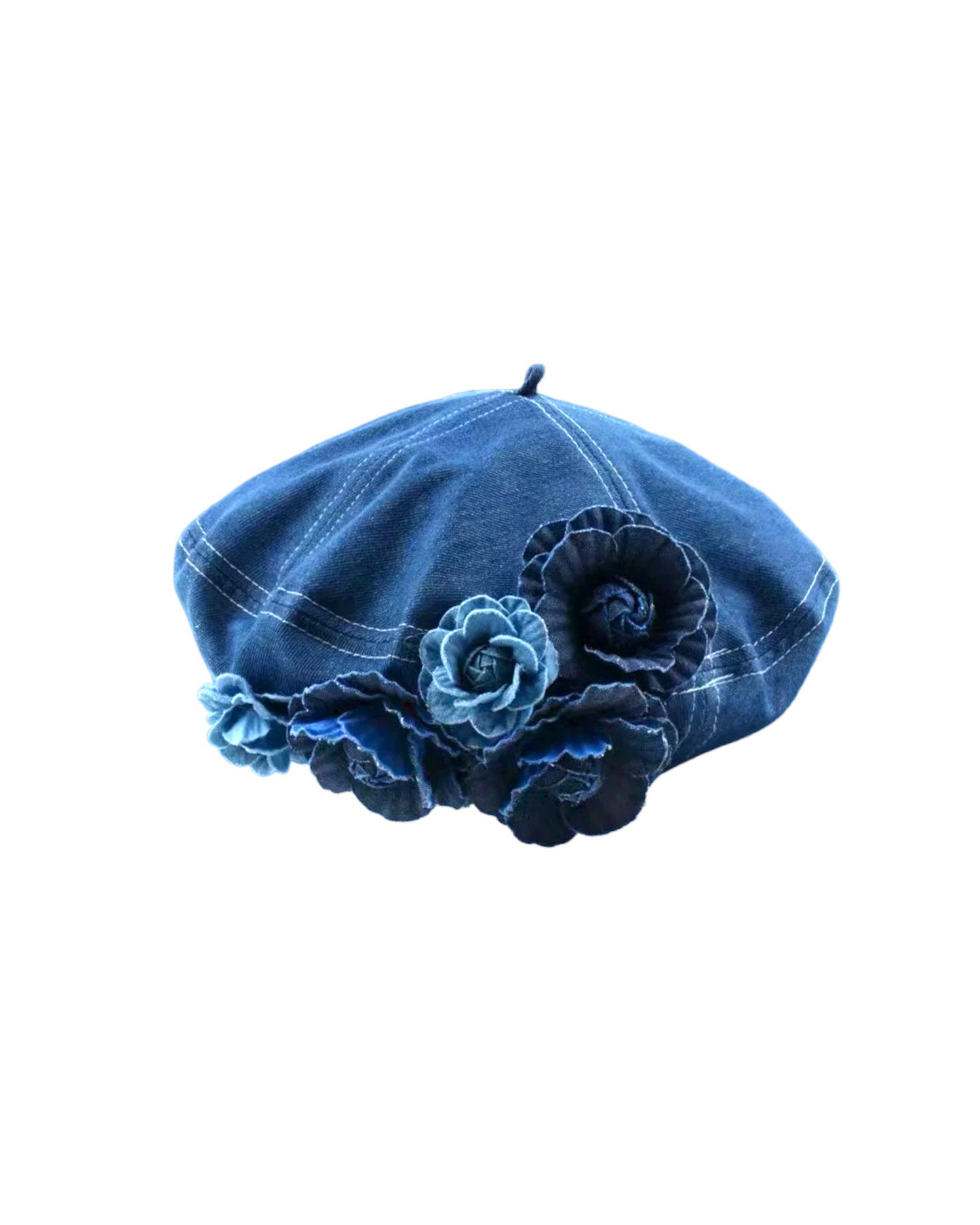 denim flowers beret *pre-order*