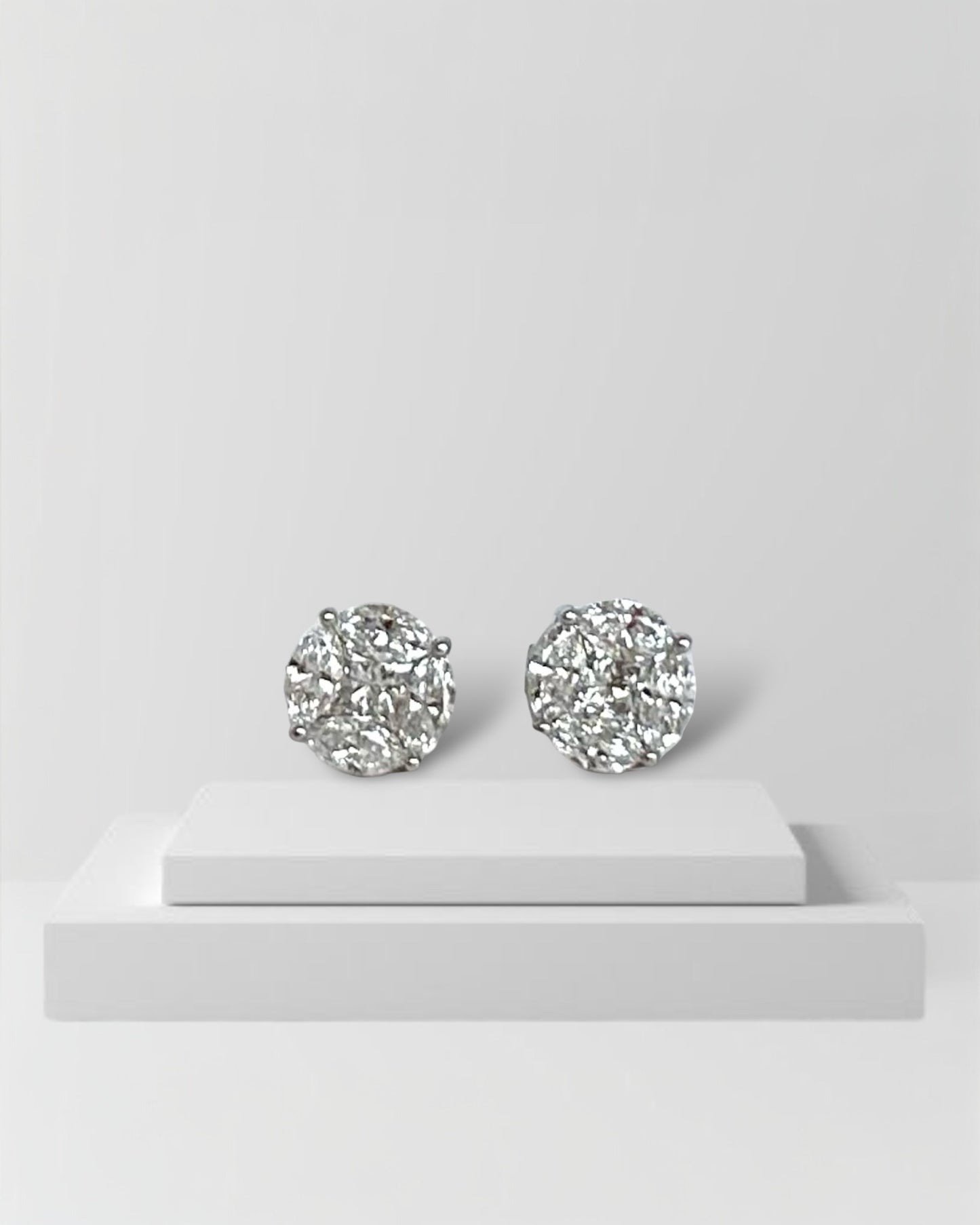 ASM round & pear double illusion lab-grown diamonds earrings *pre-order*