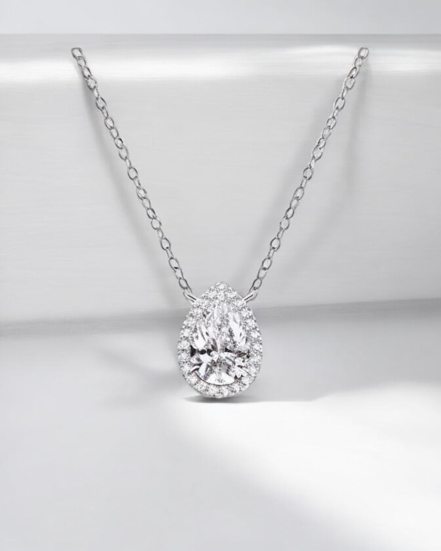 ASM pear w/ illusion lab-grown diamond necklace *pre-order*