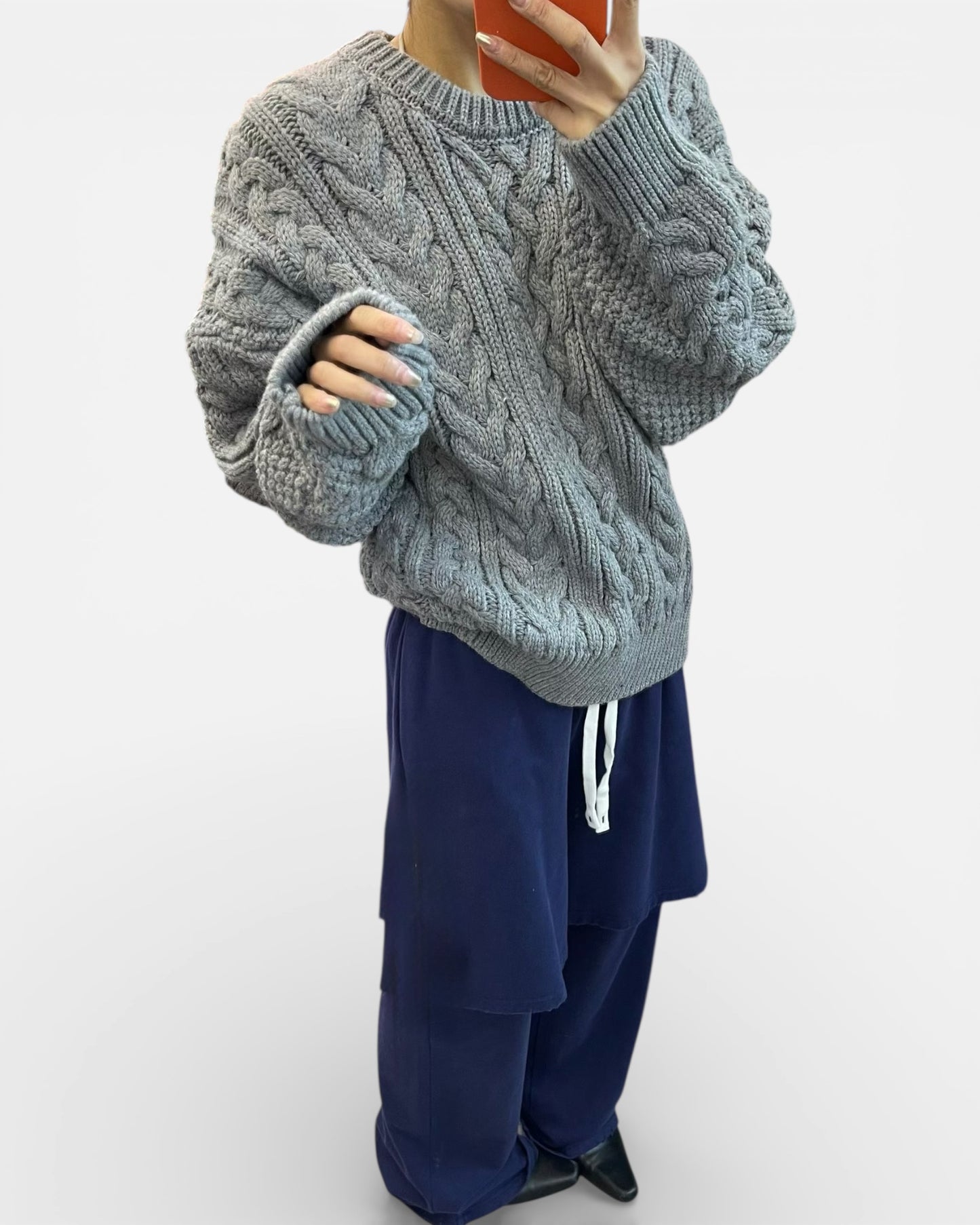 grey twisted knitted top *pre-order*