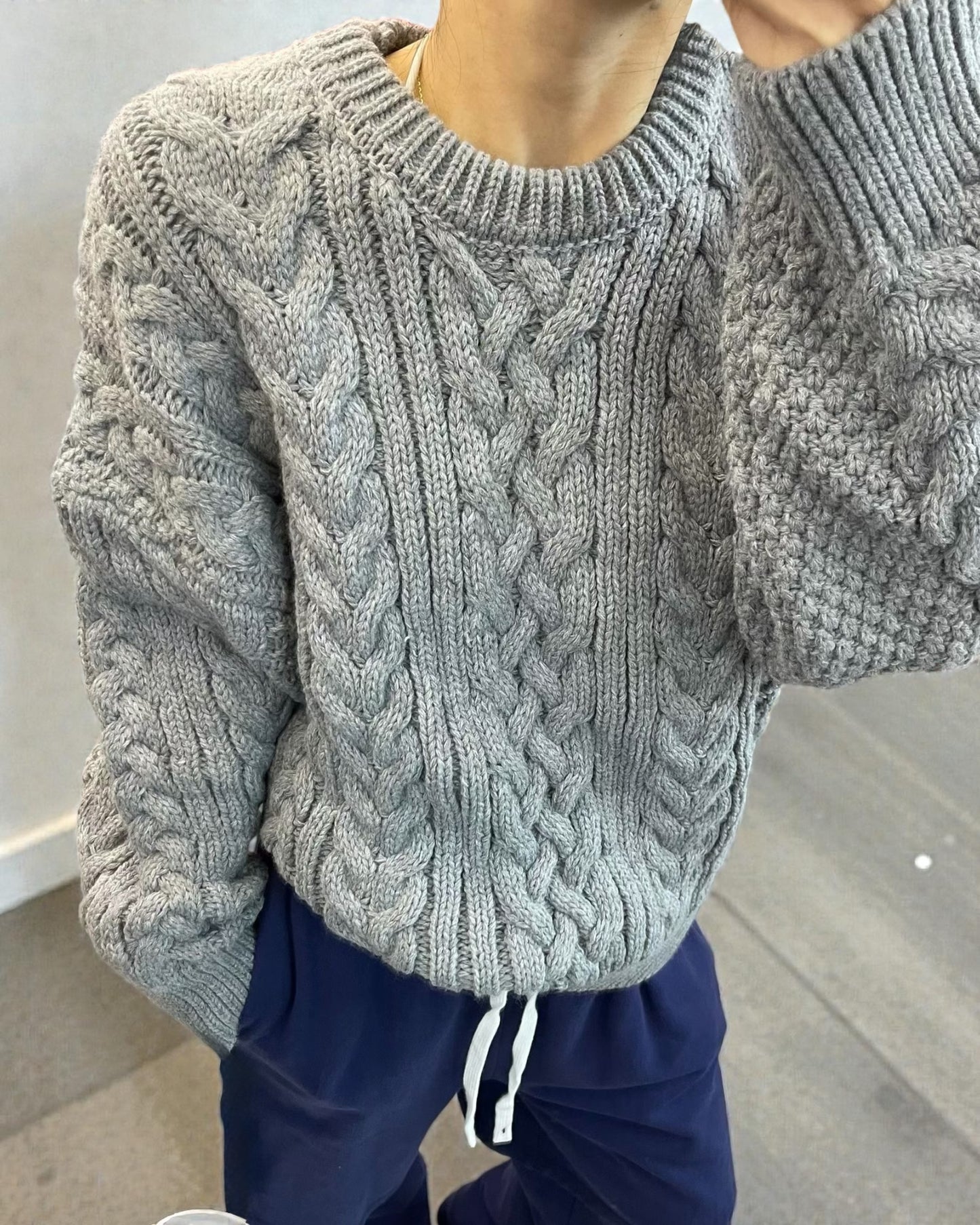 grey twisted knitted top *pre-order*