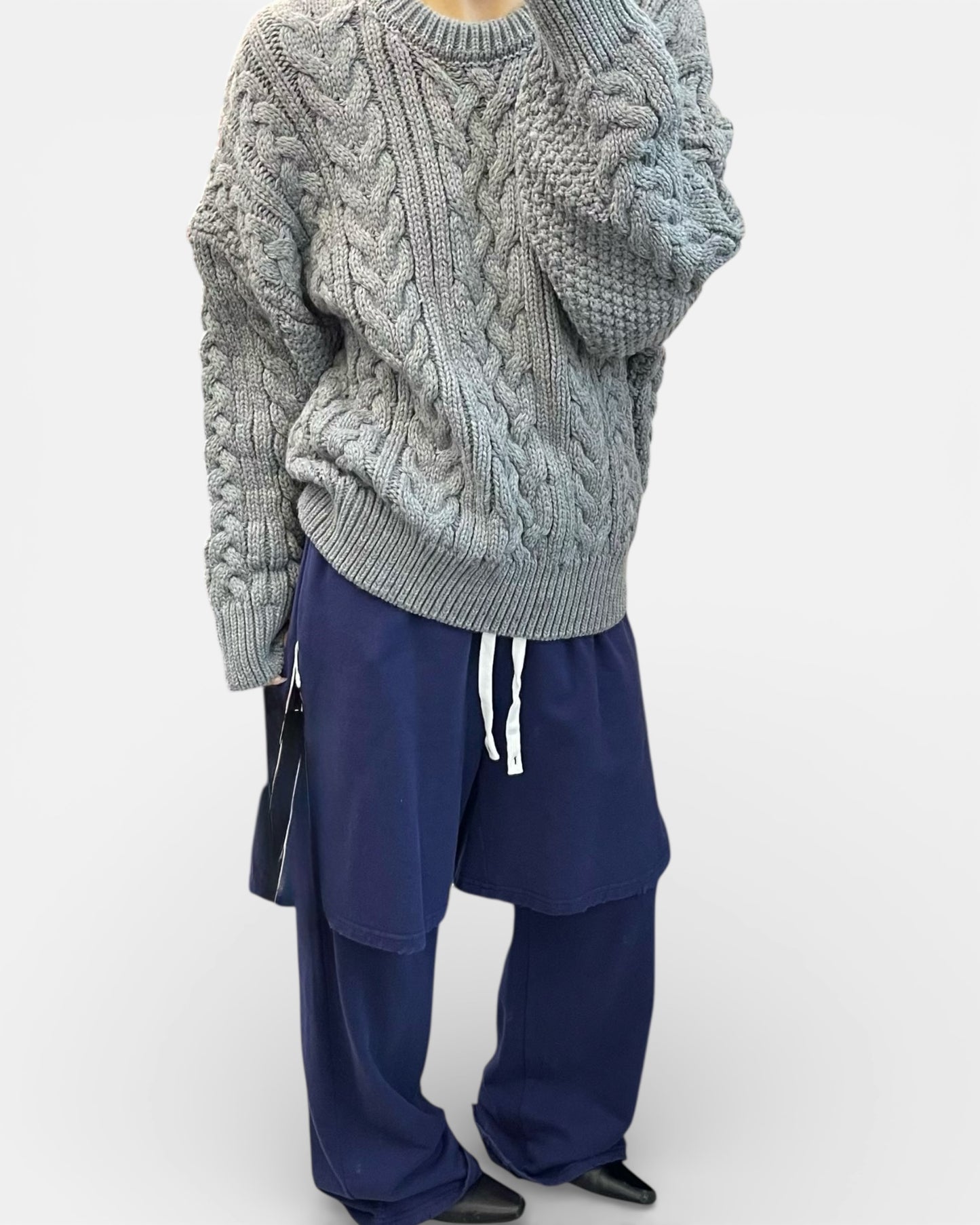 grey twisted knitted top *pre-order*